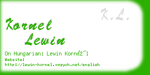 kornel lewin business card